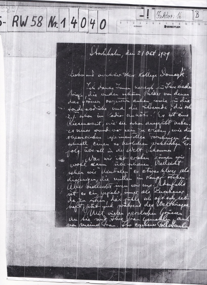 Briefwechsel Domagk Henschen Okt Nov 1939 2